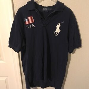 Vintage Men’s Polo Ralph Lauren Bug Pony Beijing Olympics USA Embroidered Polo L